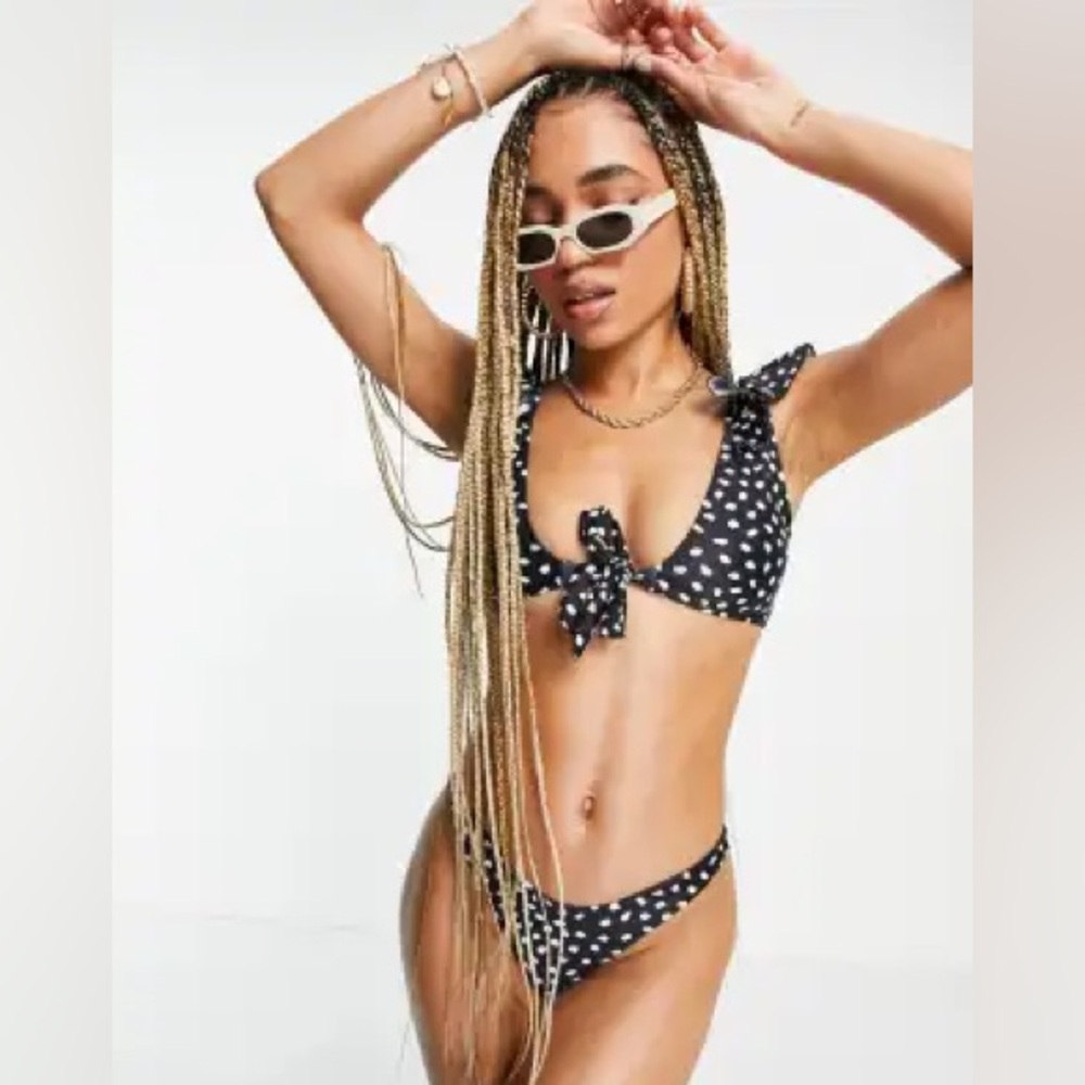 Missguided Black and White Polka Dot Bikini